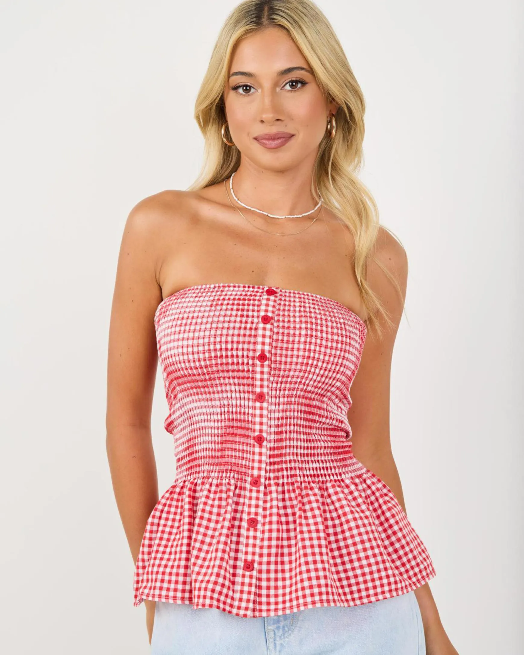 Annie Peplum Tube Top