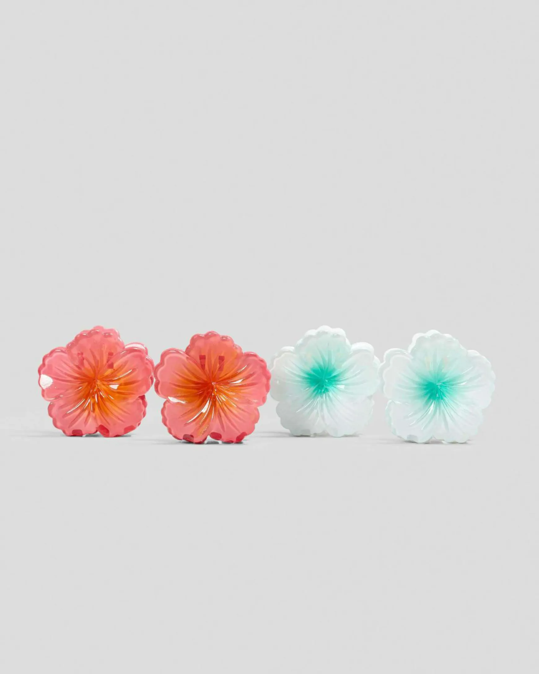 Baby Hibiscus Flower Hair Claw Clip Pack