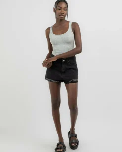 Basic Scoop Neck Rib Tank Top