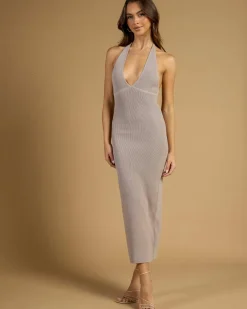 Bianca Halter Knit Midi Dress