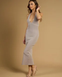 Bianca Halter Knit Midi Dress