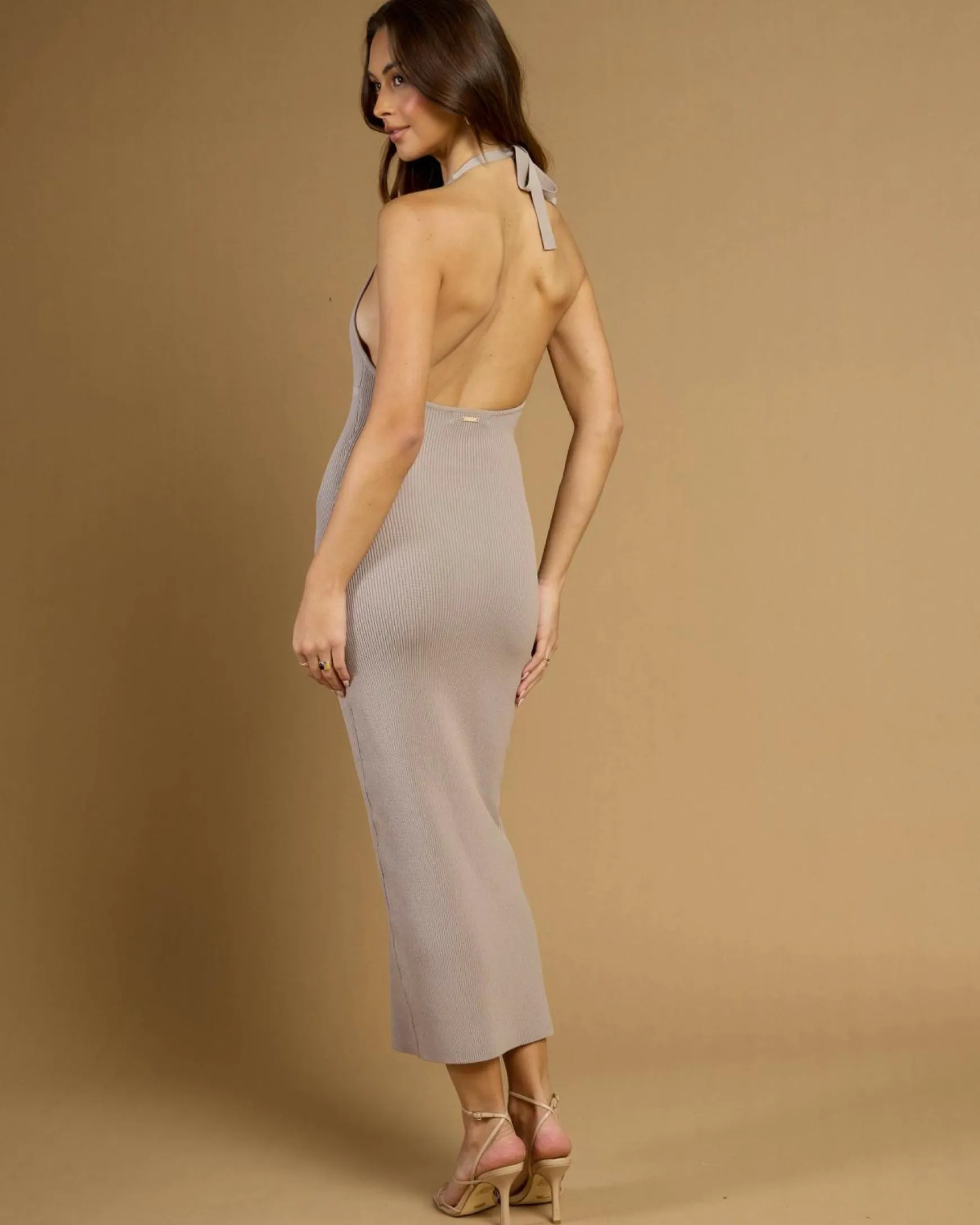 Bianca Halter Knit Midi Dress