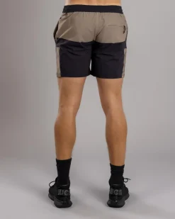 Bicolour Elastic Waist Shorts