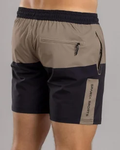 Bicolour Elastic Waist Shorts