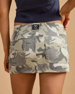 Camo-Mile Low Rise Mini Skirt