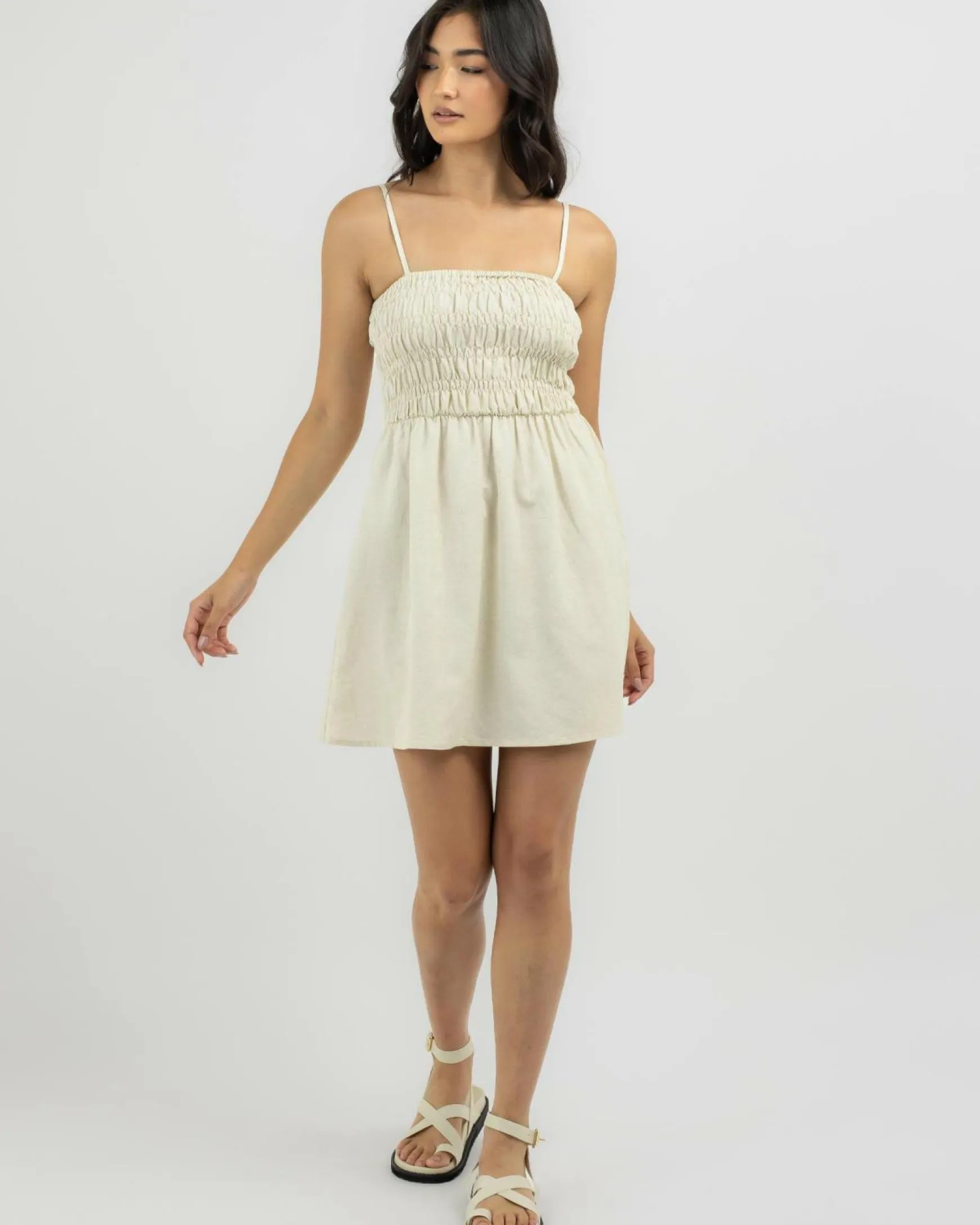 Classic Shirred Mini Dress