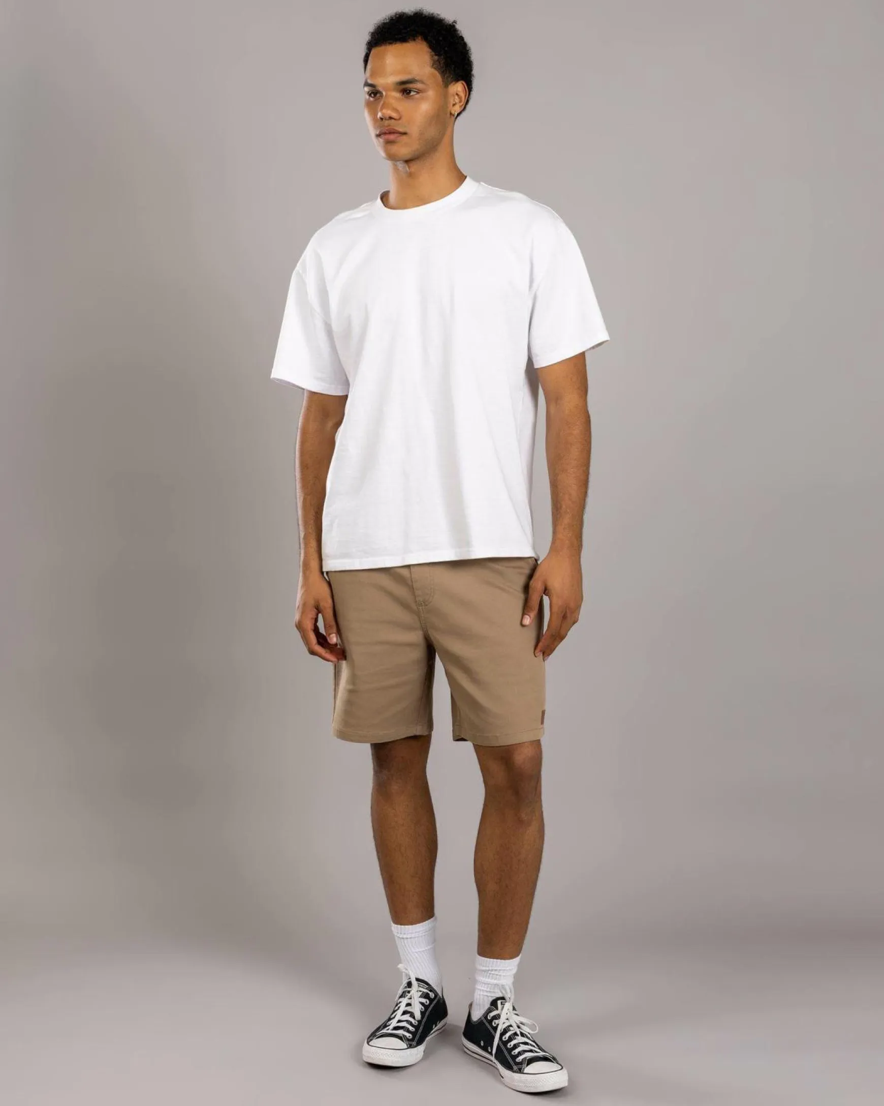 Division Elastic Waist Shorts