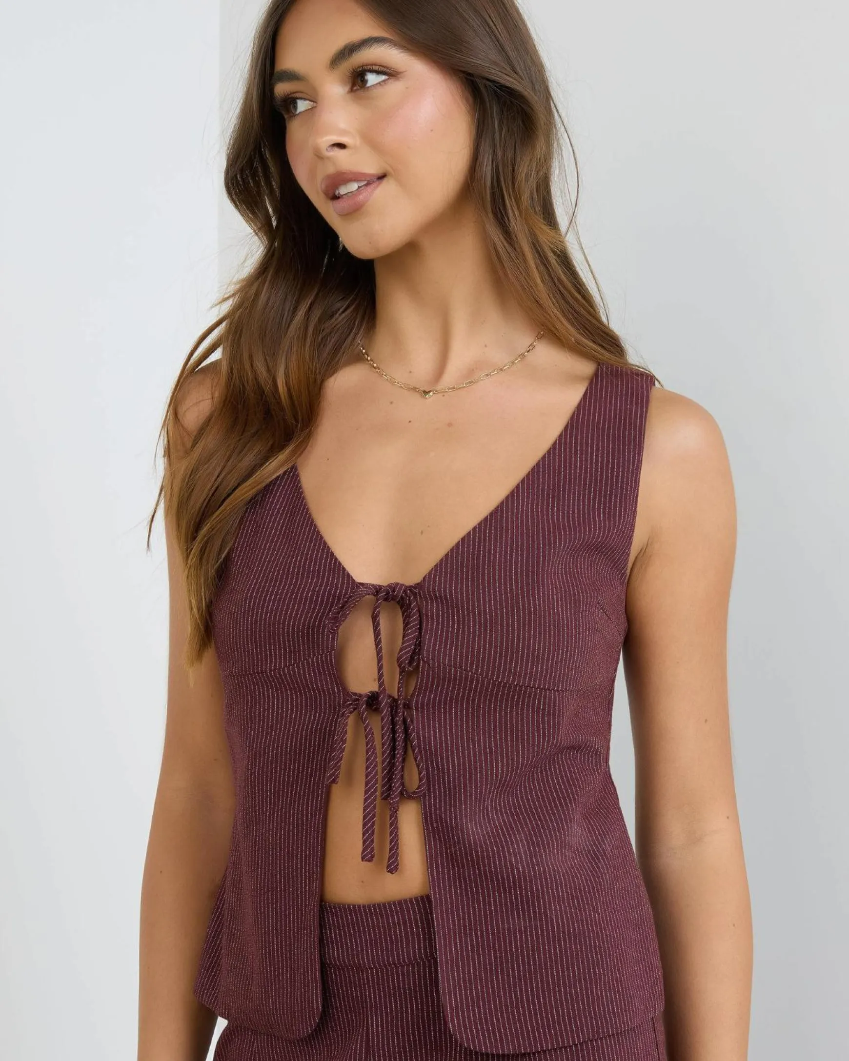 Gia Stripe Tie Top