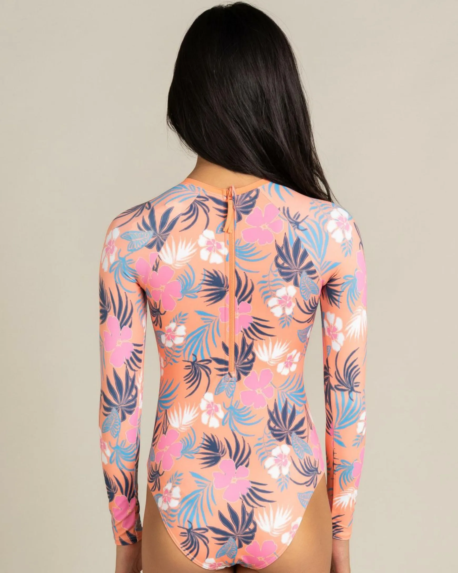 Girls' Active Floral Long Sleeve Surfsuit