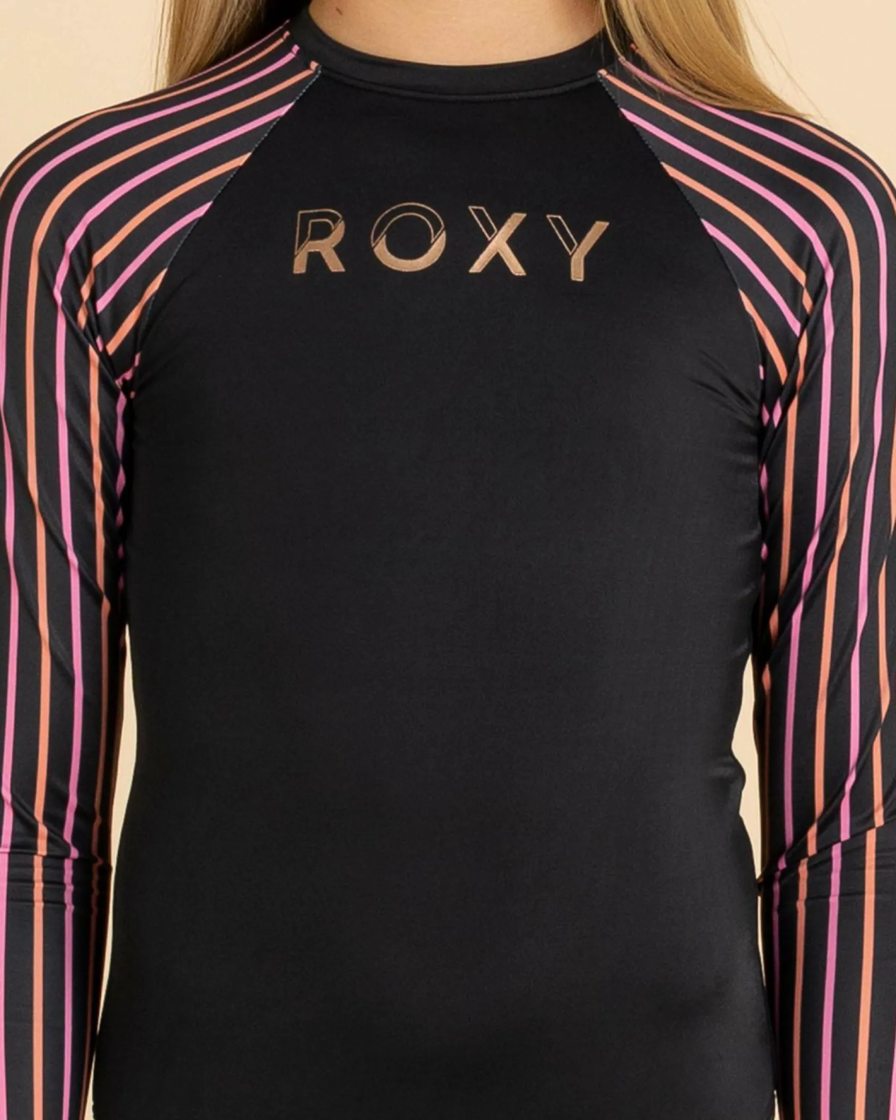 Girls' Active Stripe Long Sleeve Surfsuit