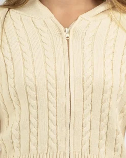 Girls' Bailee Hooded Cable Knit Jumper