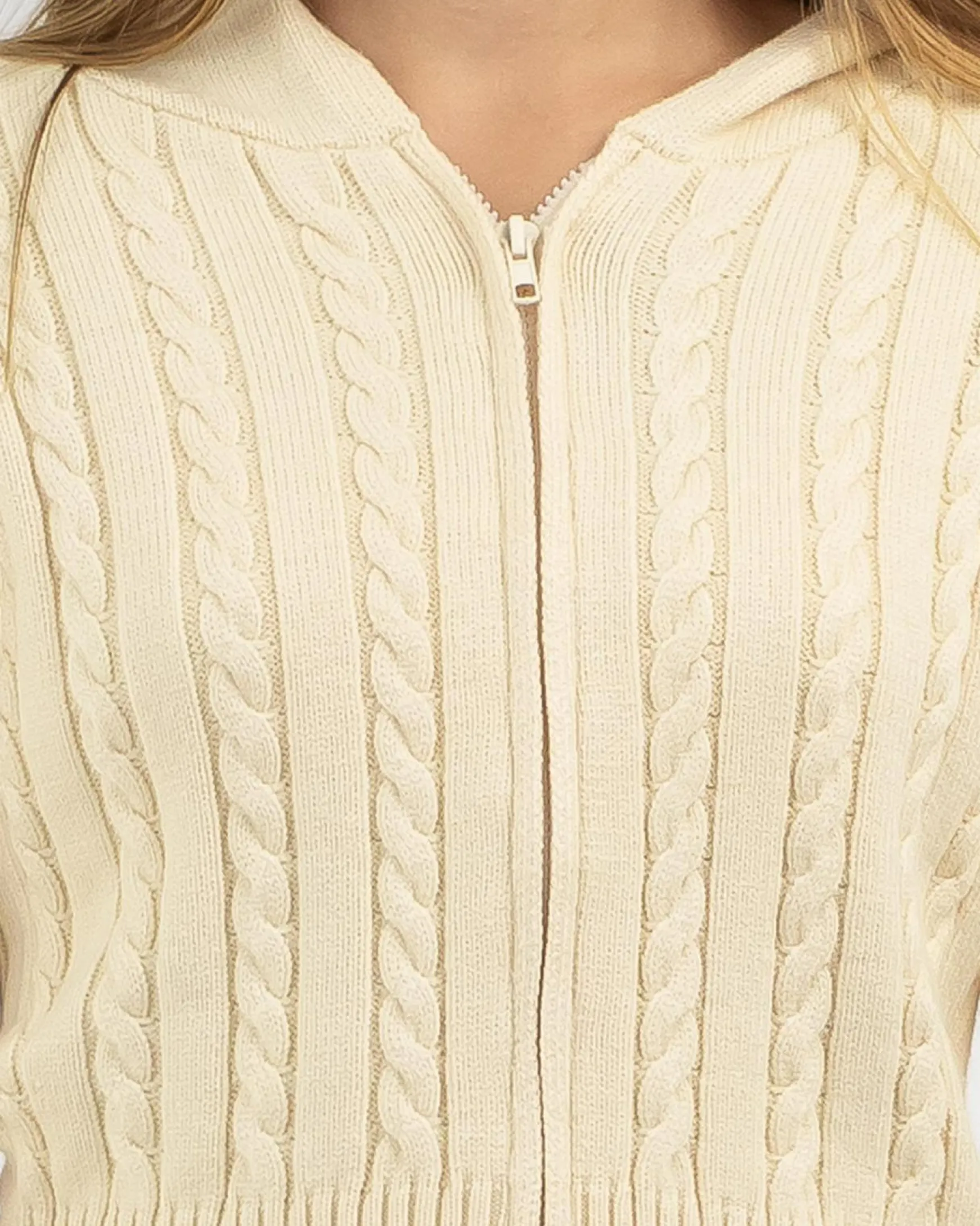 Girls' Bailee Hooded Cable Knit Jumper