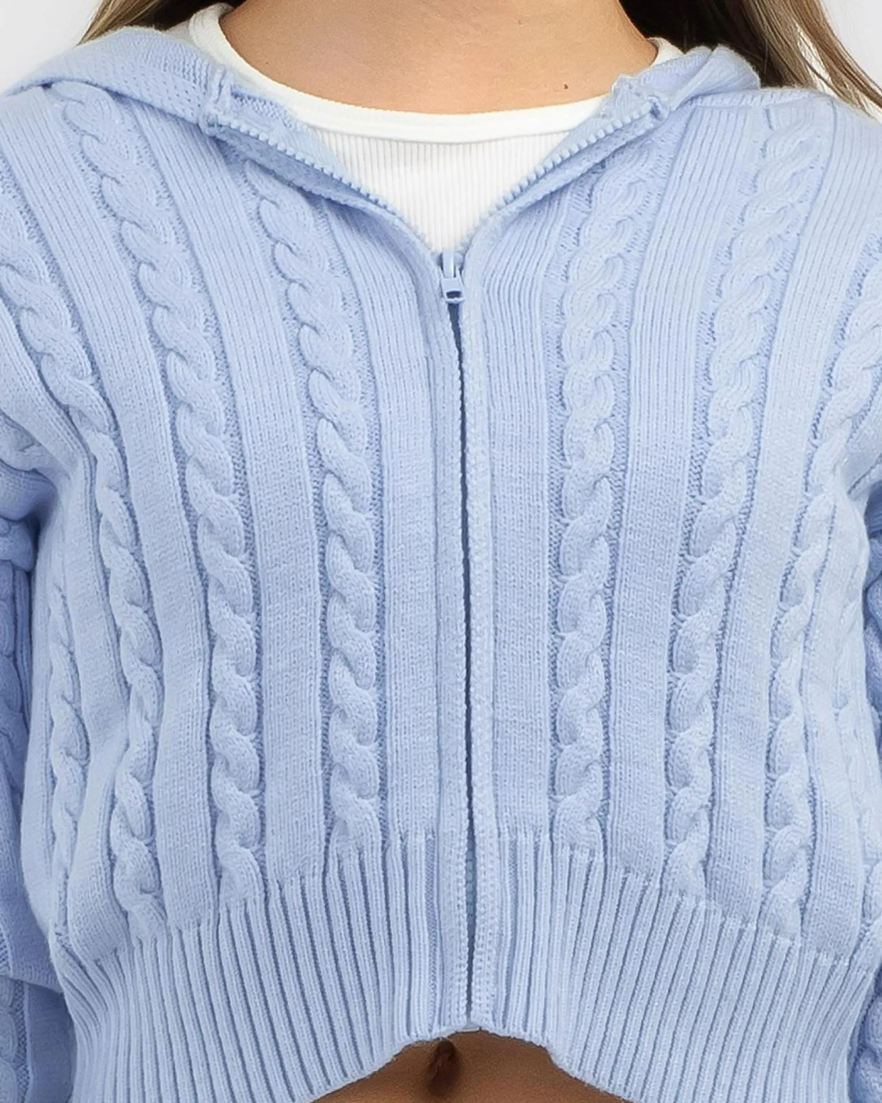 Girls' Bailee Hooded Cable Knit Jumper