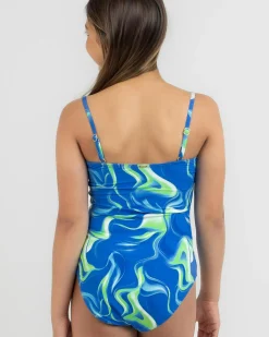 Girls' Smokey Twist One Piece Swimsuit