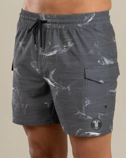 Grey Surge Elastic Waist Board Shorts