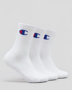 Junior Boys' Medium Sport C Logo Crew Socks 3 Pack