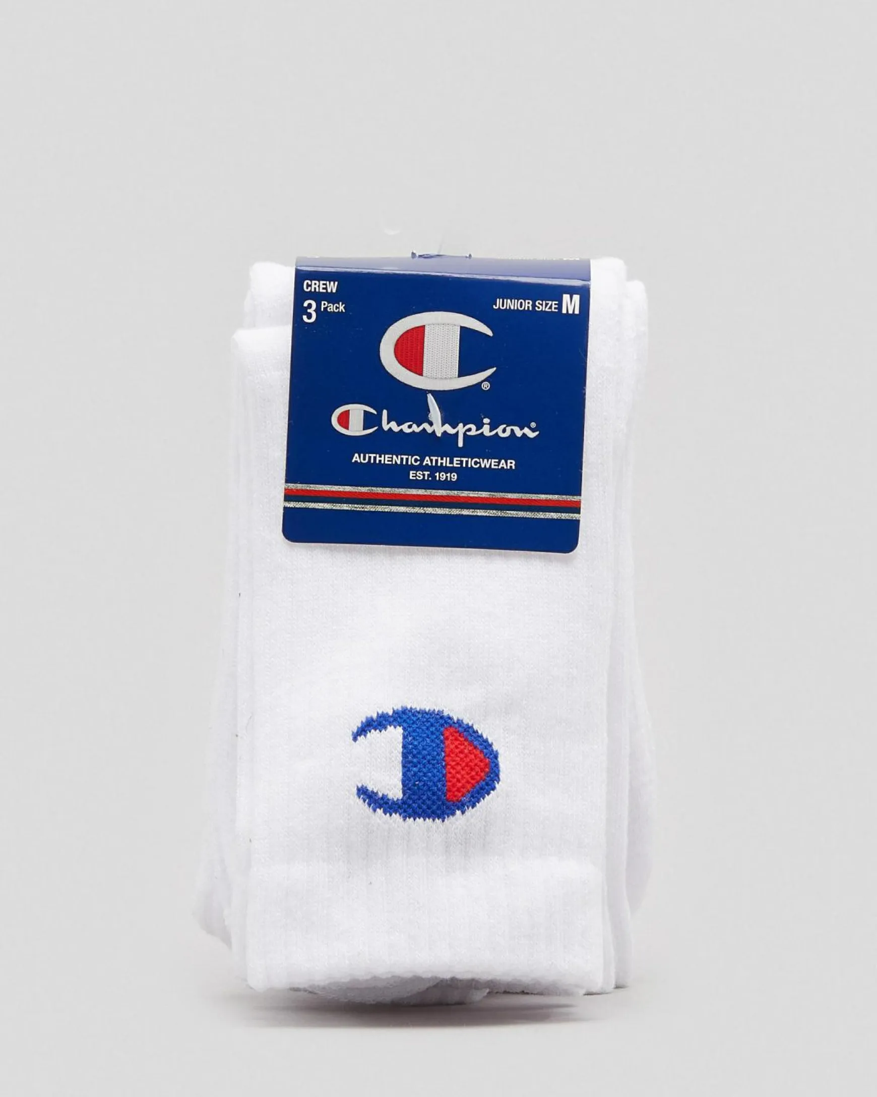 Junior Boys' Medium Sport C Logo Crew Socks 3 Pack