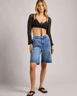 Layla Crochet Tie Up Long Sleeve Top