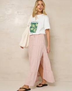 Lola Checked Tiered Maxi Skirt