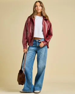 Maverick Faux Leather Bomber Jacket