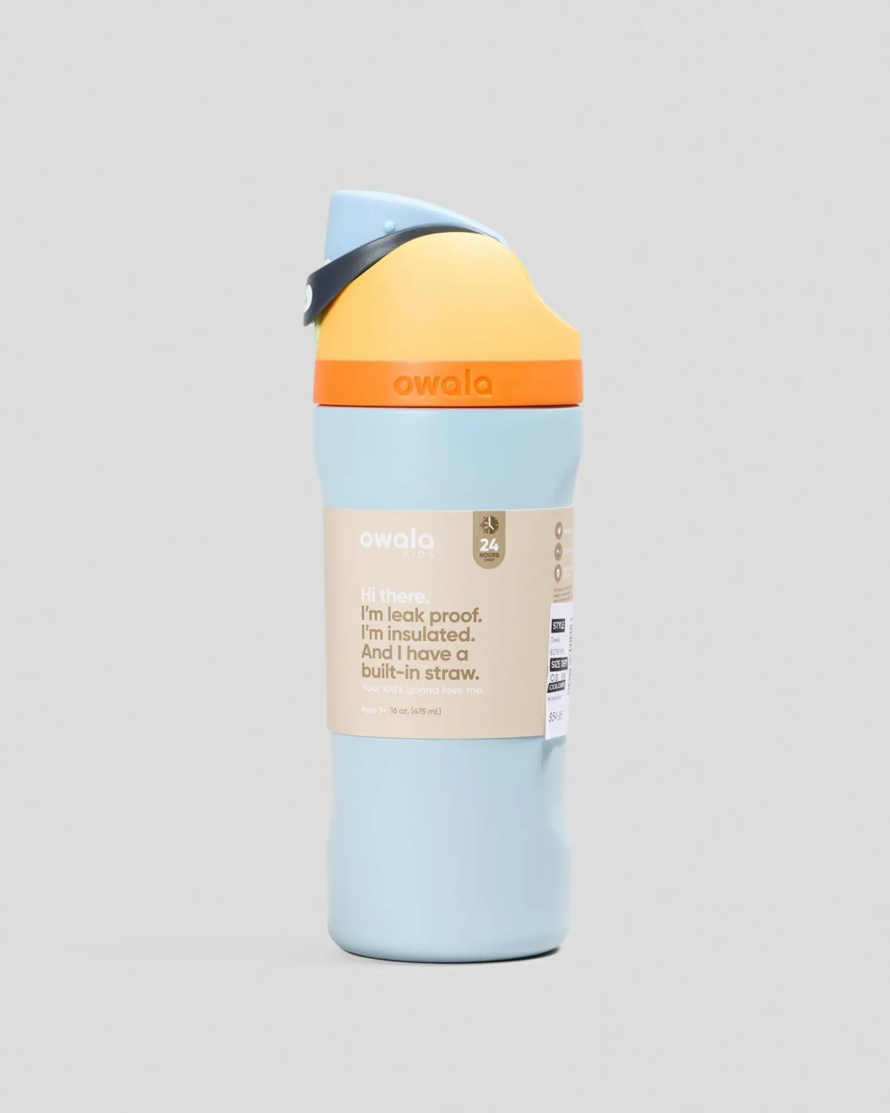 16oz FreeSip Stainless Steel Water Bottle