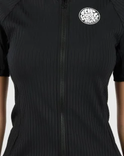 Premium Surf Zip Through Short Sleeve Rash Vest