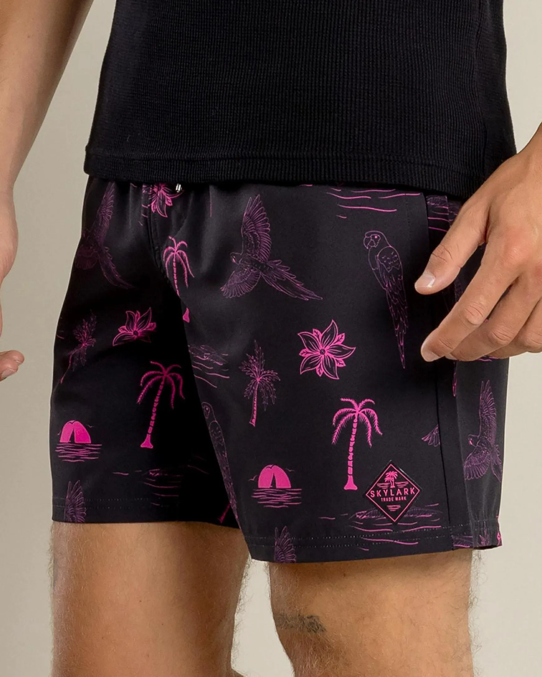 Recline Elastic Waist Shorts