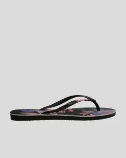 Slim Floral Colours Thongs
