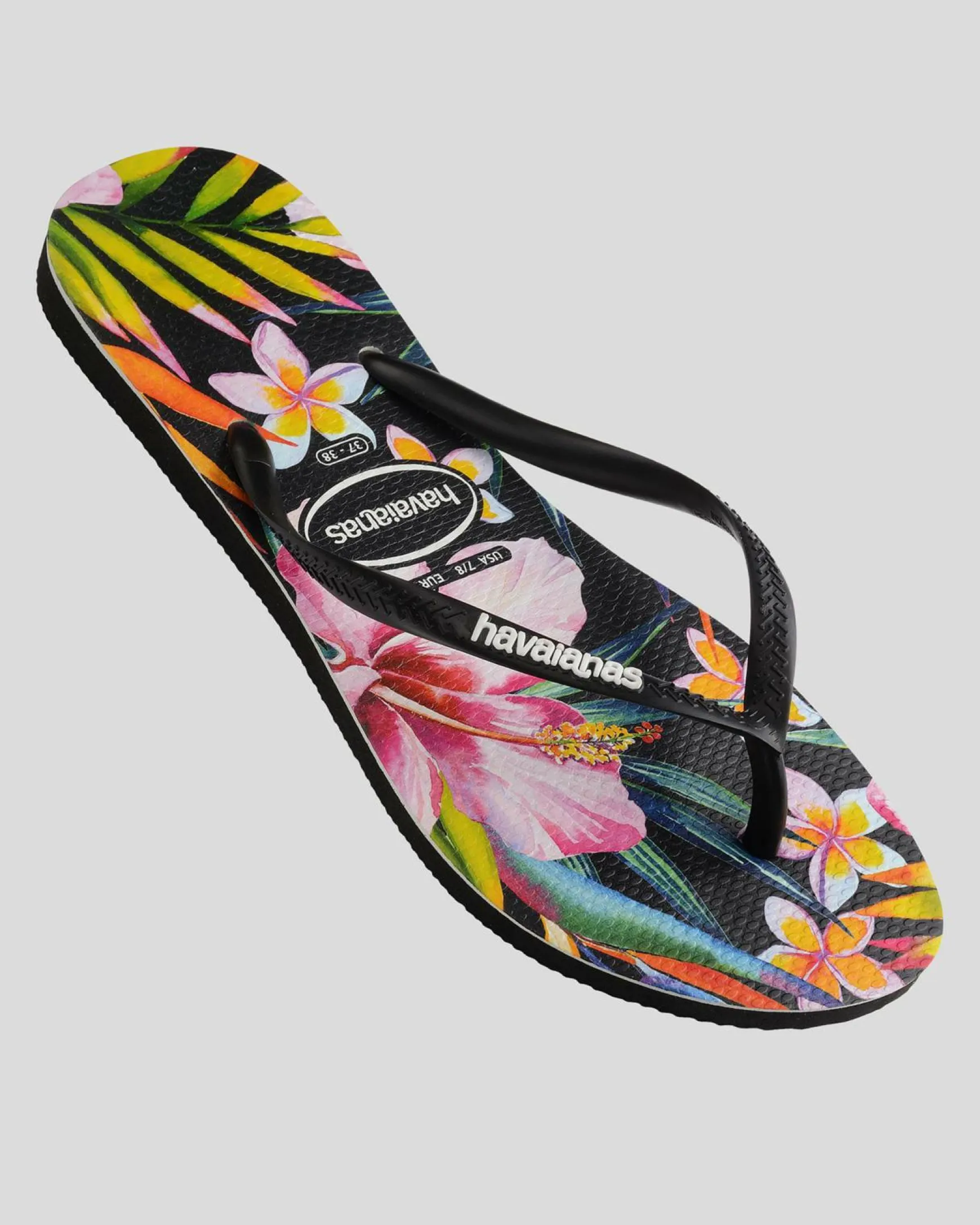Slim Floral Palm Thongs