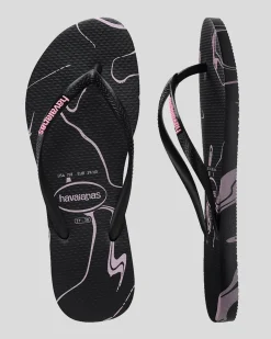 Slim Marble Thongs