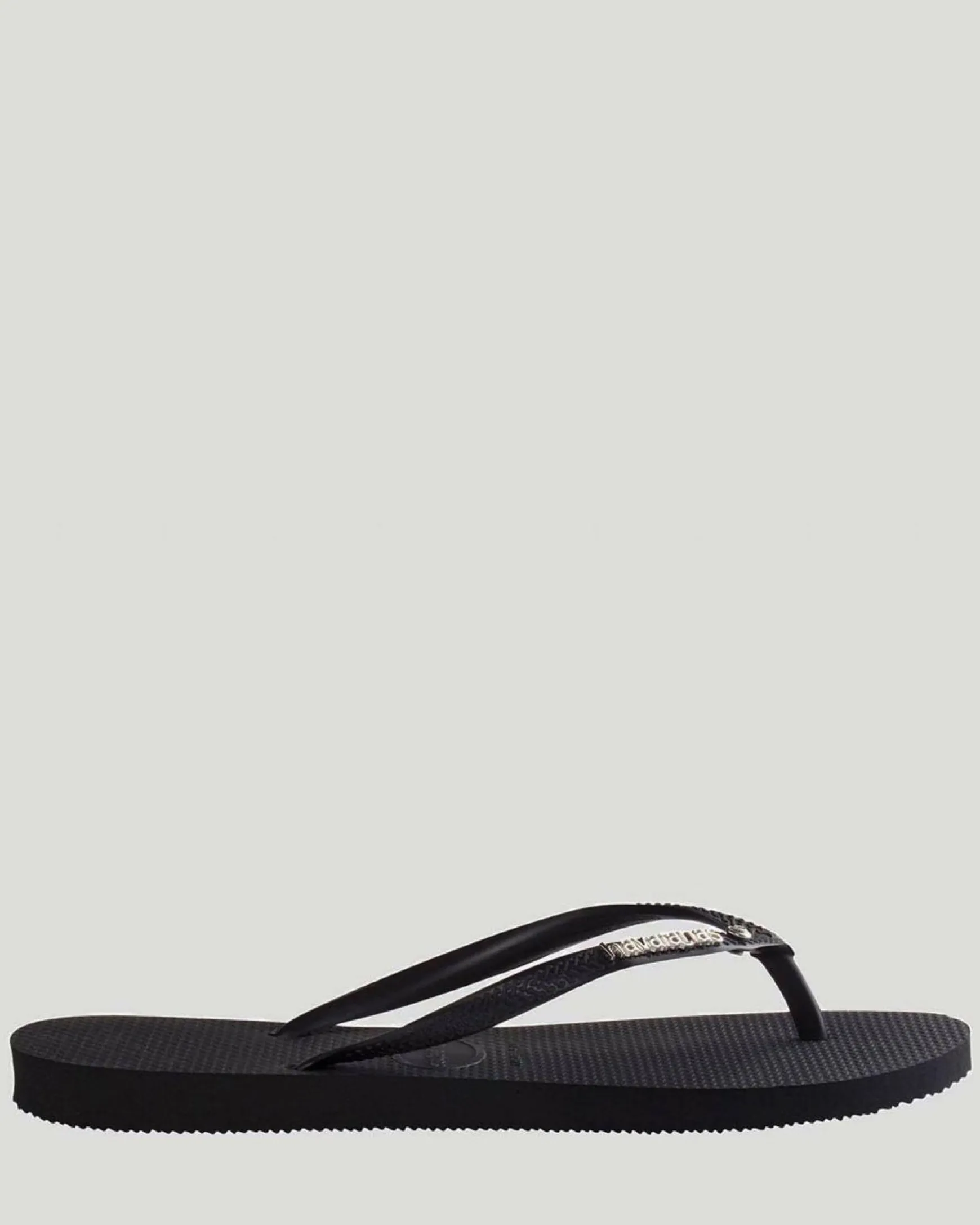 Slim Metal Logo Crystal Thongs