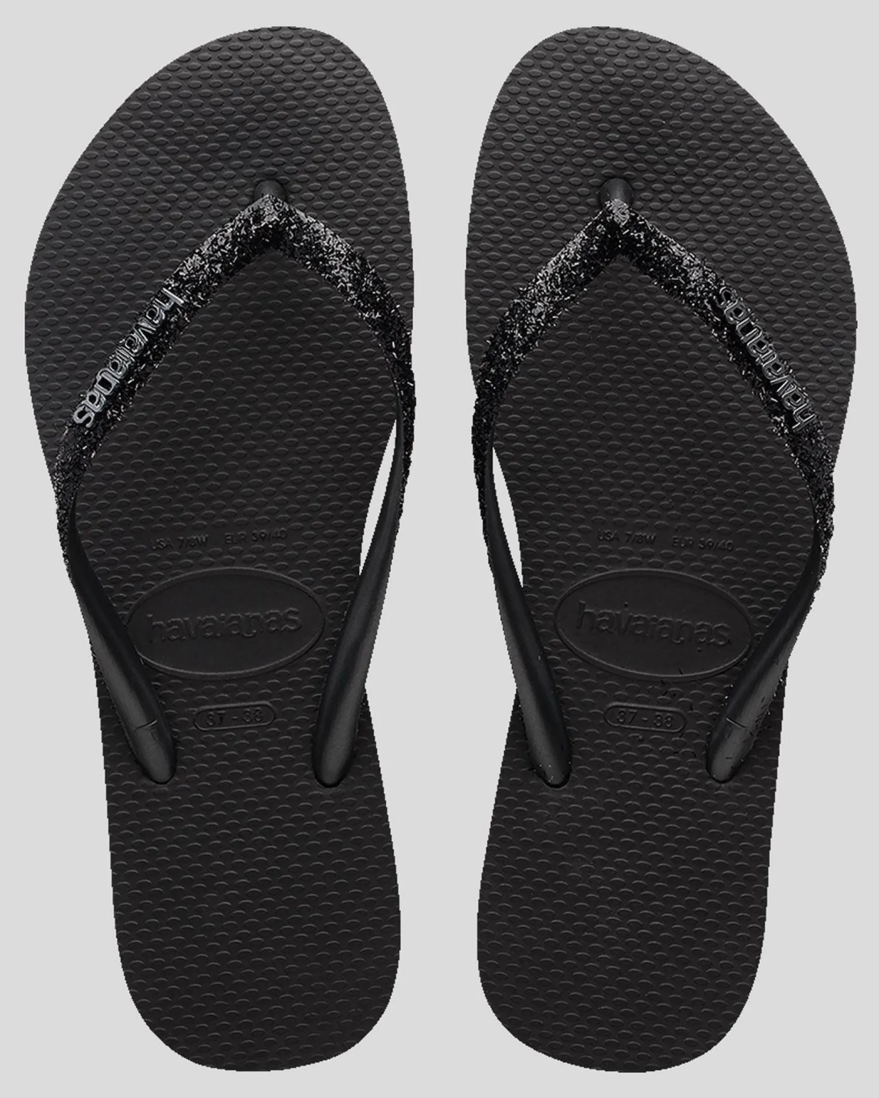 Slim Metal Logo Glitter II Thongs