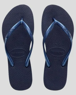 Slim Metallic Navy Thong