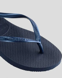 Slim Metallic Navy Thong