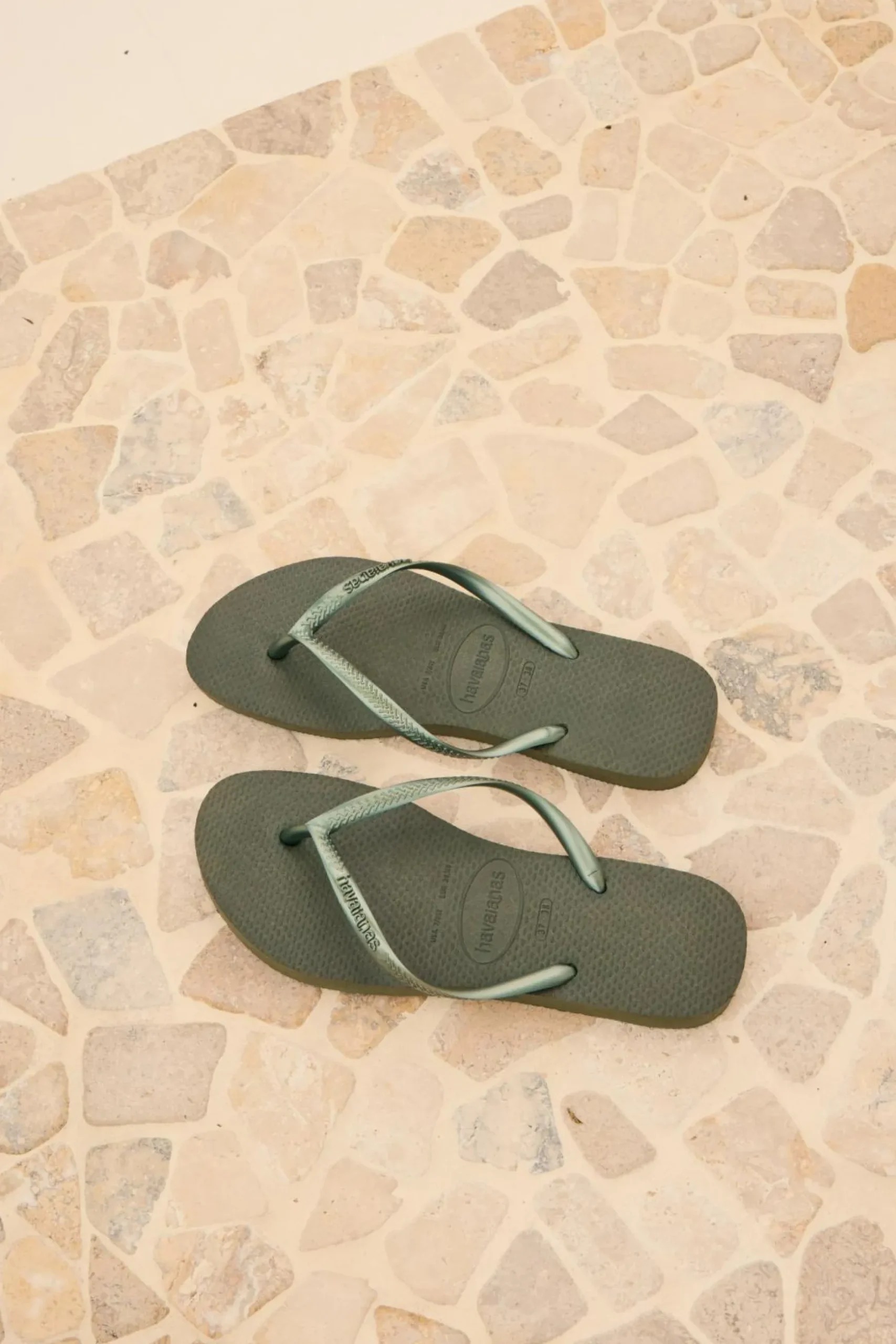 Slim Metallic Thongs