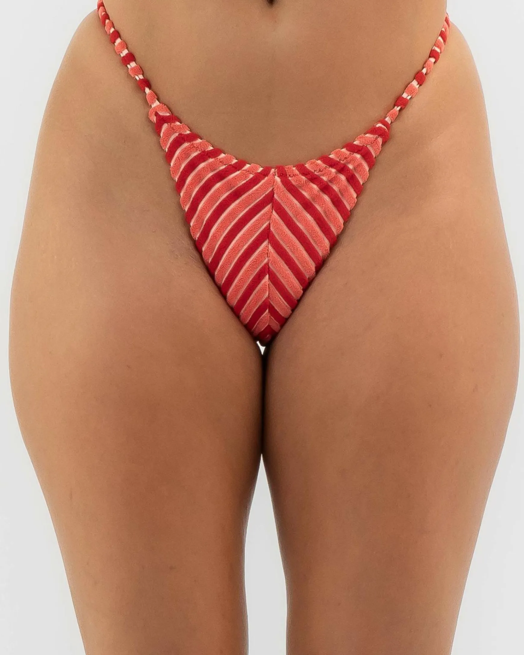 Terry Sands Stripe String Bikini Bottom