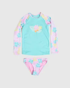 Toddlers' Tropical Square Long Sleeve Rash Vest Set