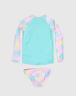Toddlers' Tropical Square Long Sleeve Rash Vest Set