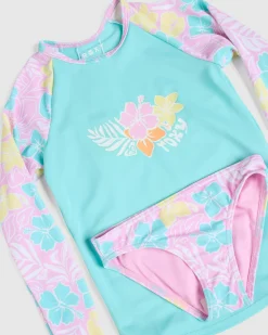 Toddlers' Tropical Square Long Sleeve Rash Vest Set
