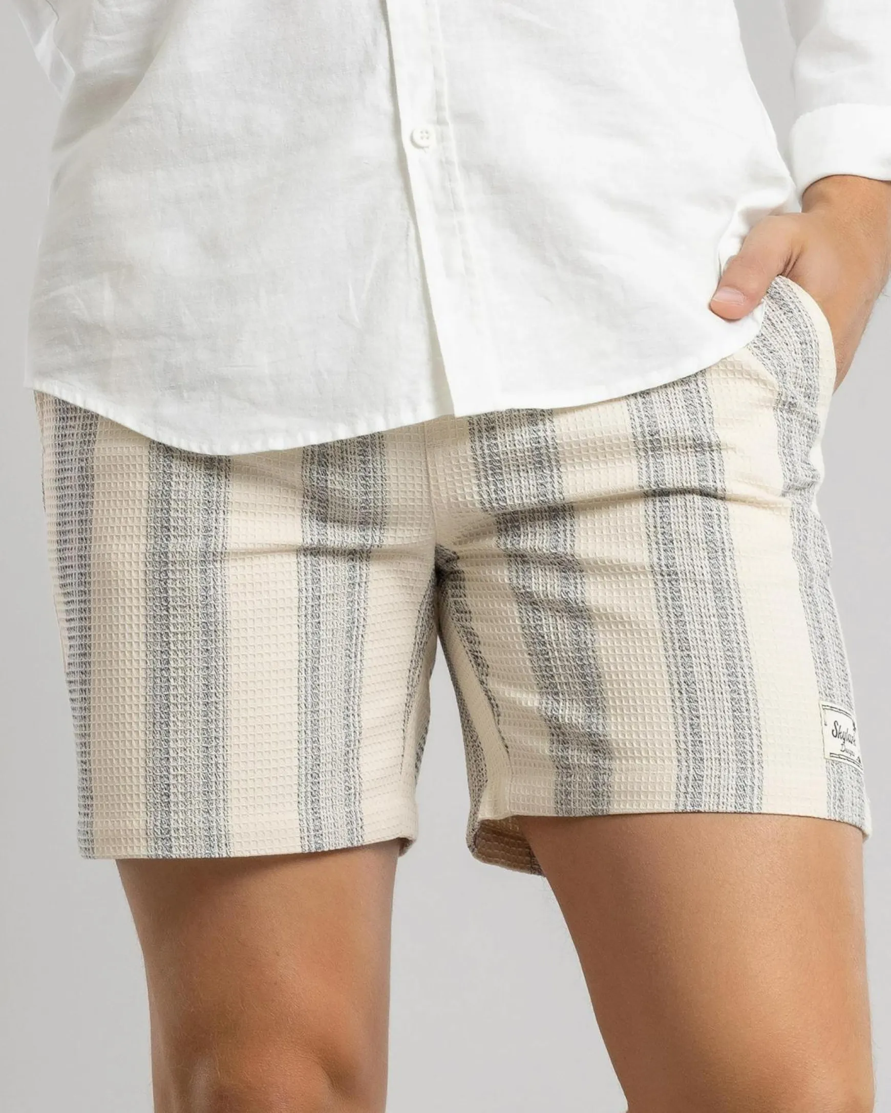 Waffle Elastic Waist Shorts