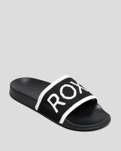 Womens Roxy Slippy Knit Slide Sandals