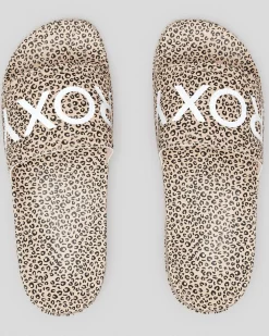 Womens Roxy Slippy Printed Slide Sandals